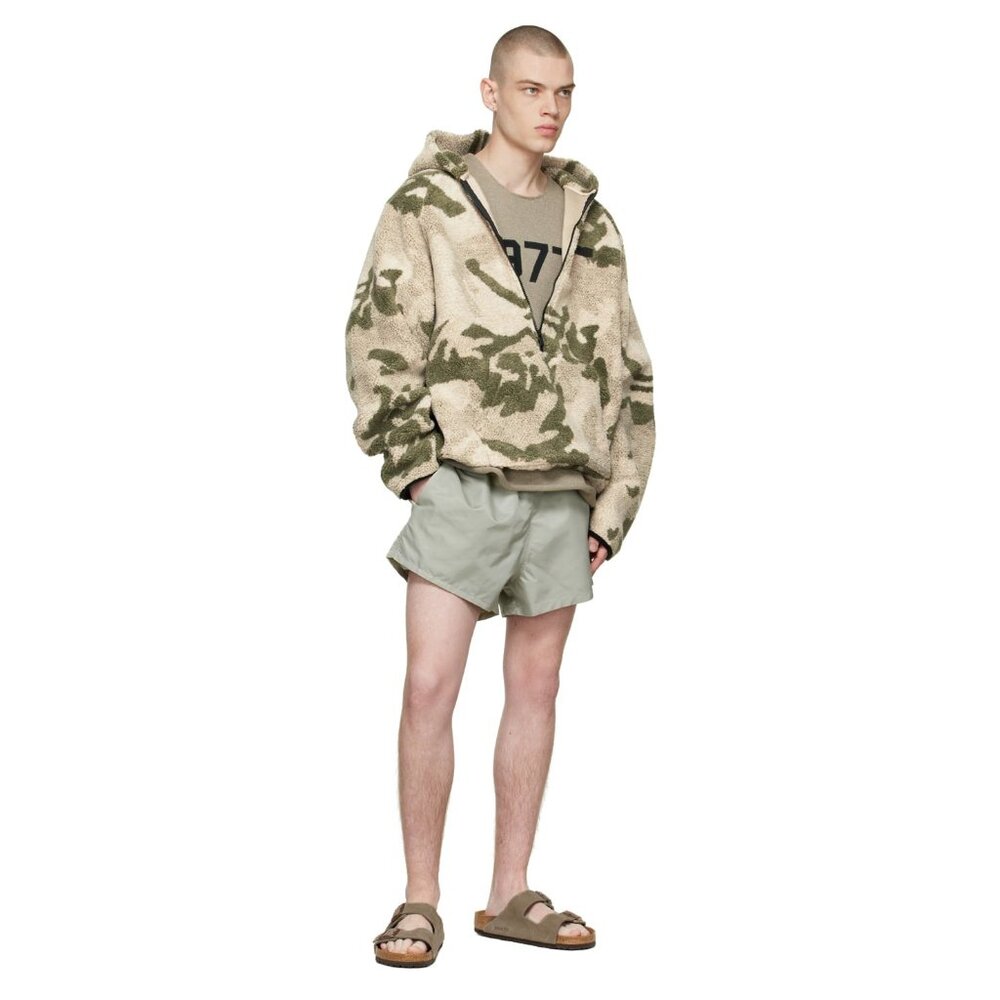 Fear of God Essentials Light Brown Oak Taslan Nylon Shorts - Mens M - Picture 14 of 16